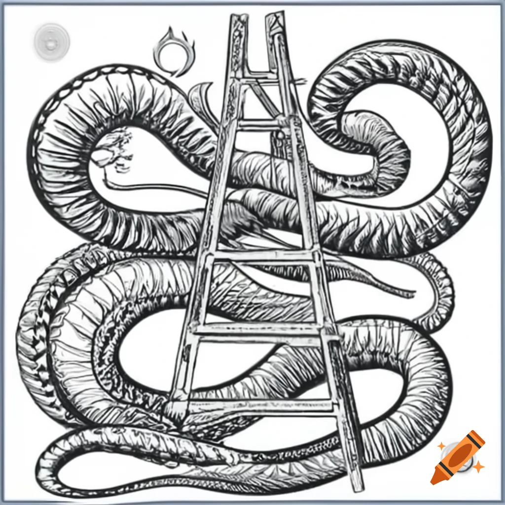 Line art depicting a ladder without snakes