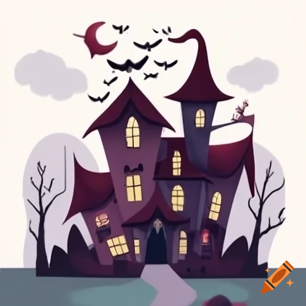 Illustration of a haunted manor