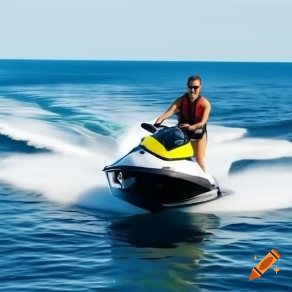 Jet ski gliding across water
