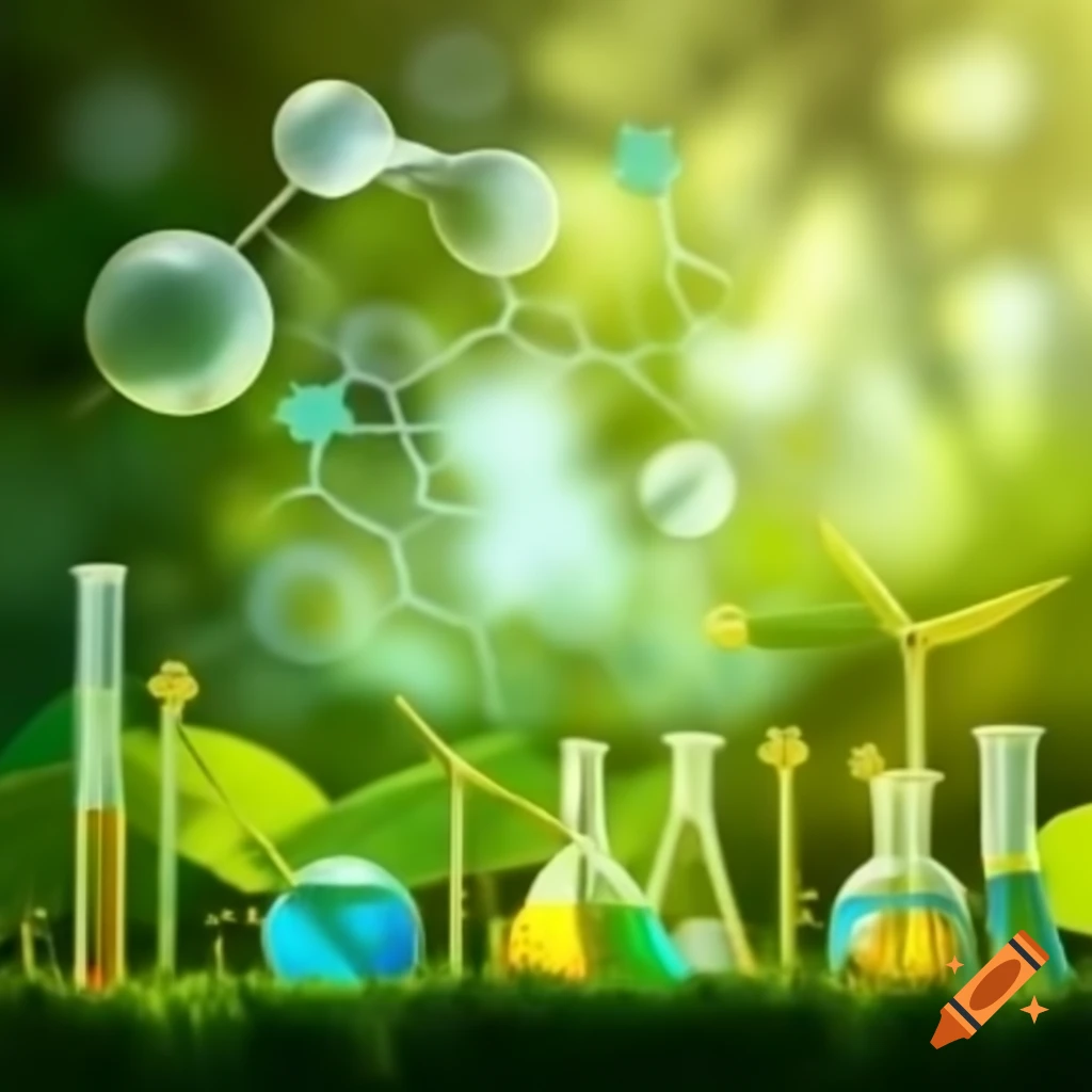 Science-themed background featuring elements of nature
