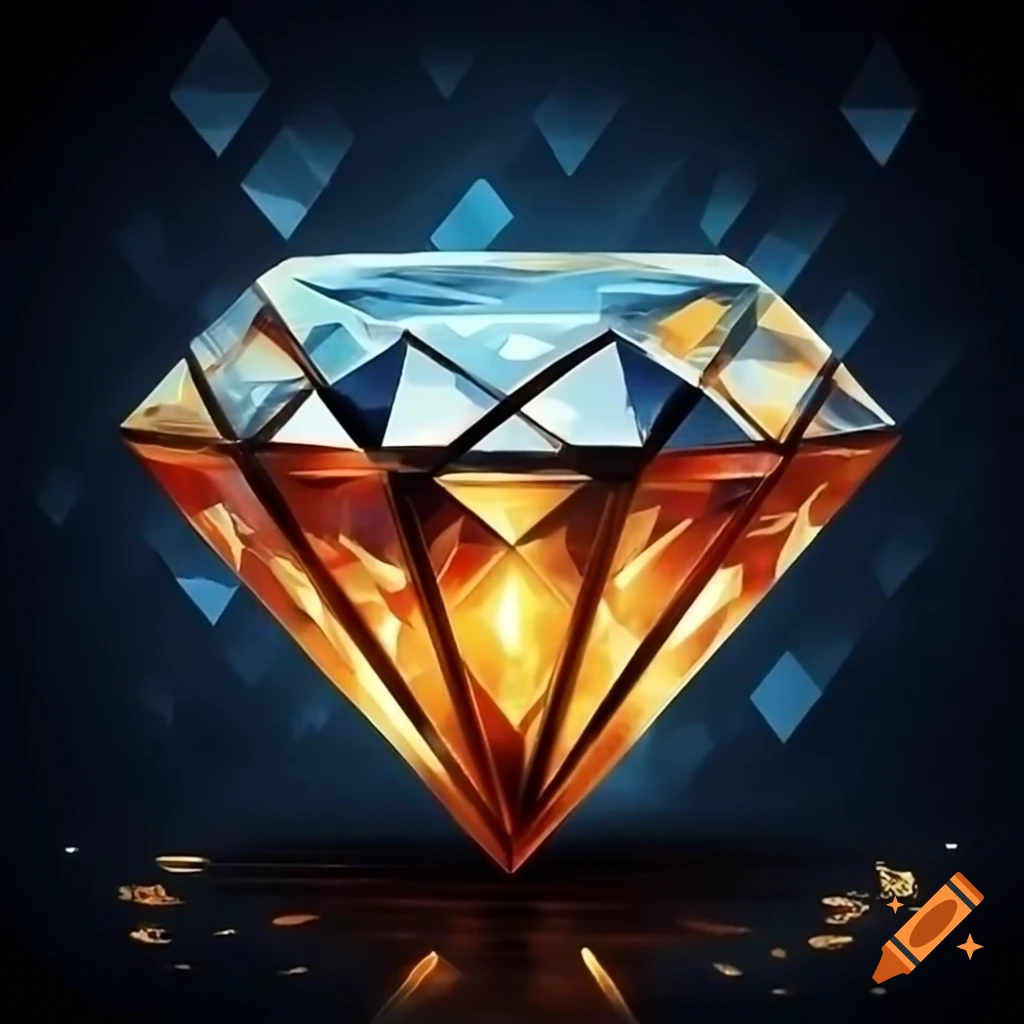 Realistic diamond symbol from a slot machine