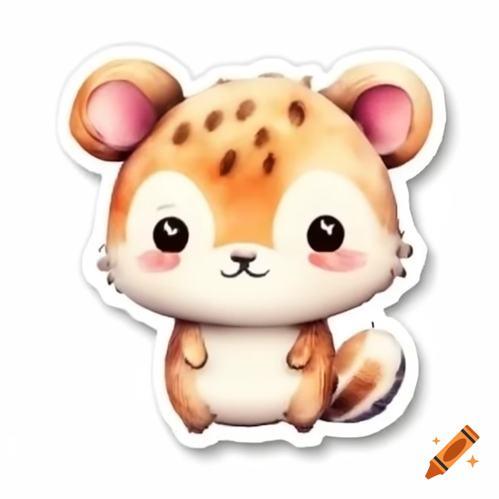 Cute animal sticker design