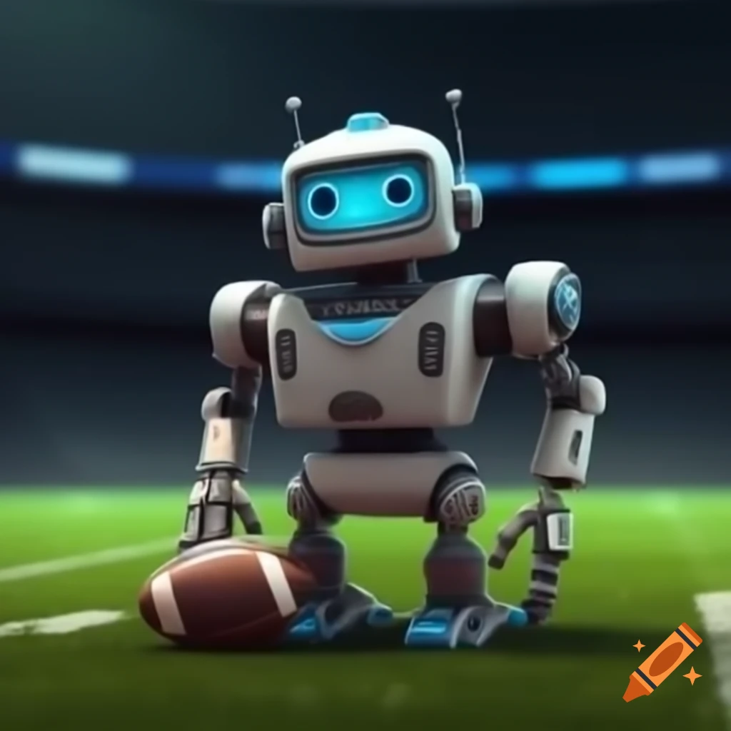 Robot football player on the field