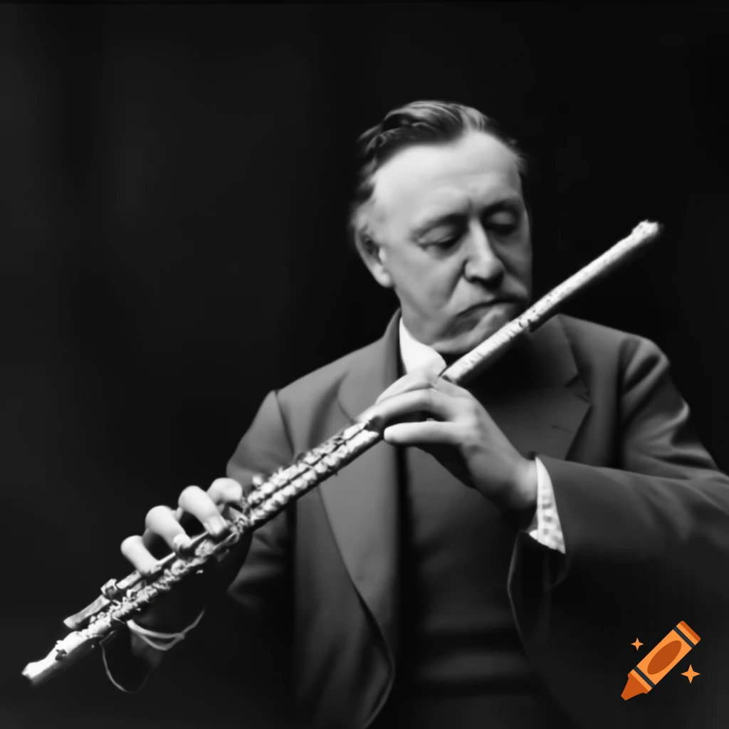 Arthur Conan Doyle playing a flute