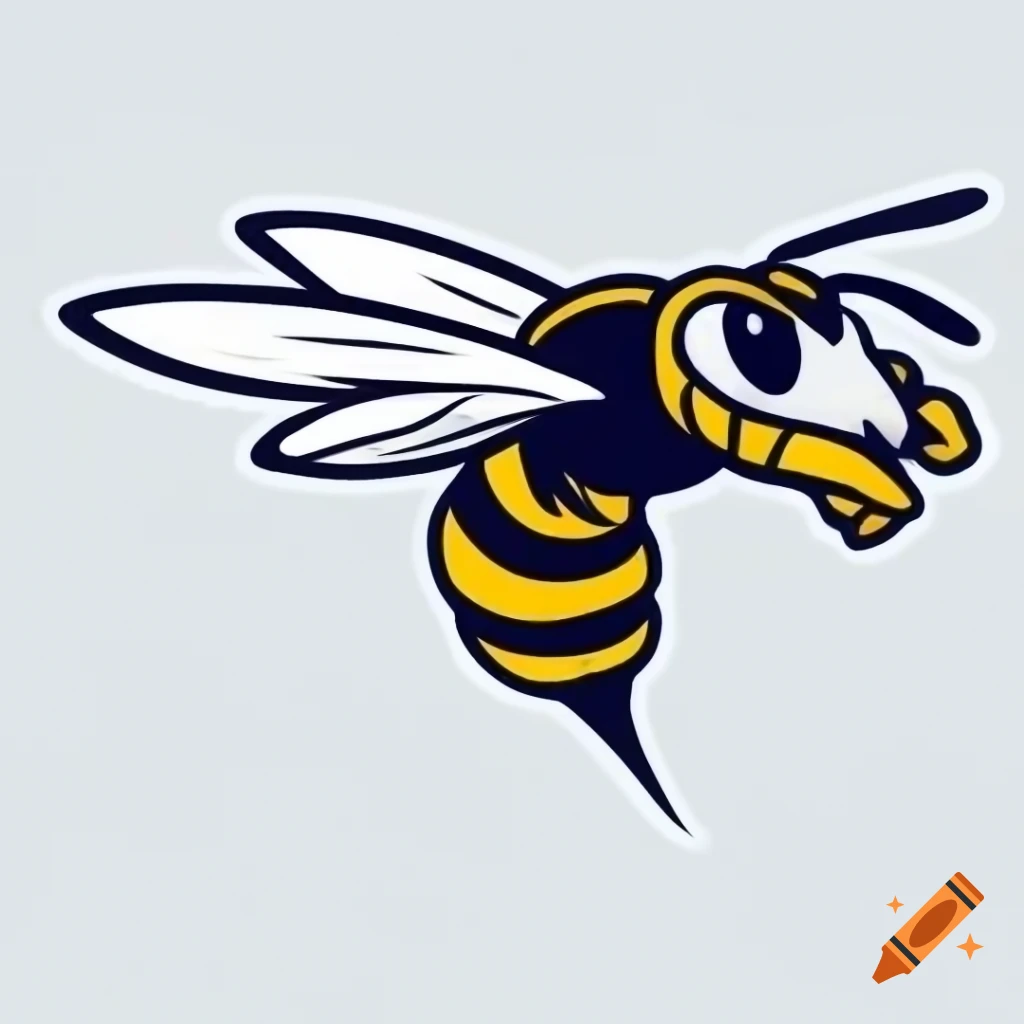 Stylized hornet stinger American football logo digital illustration