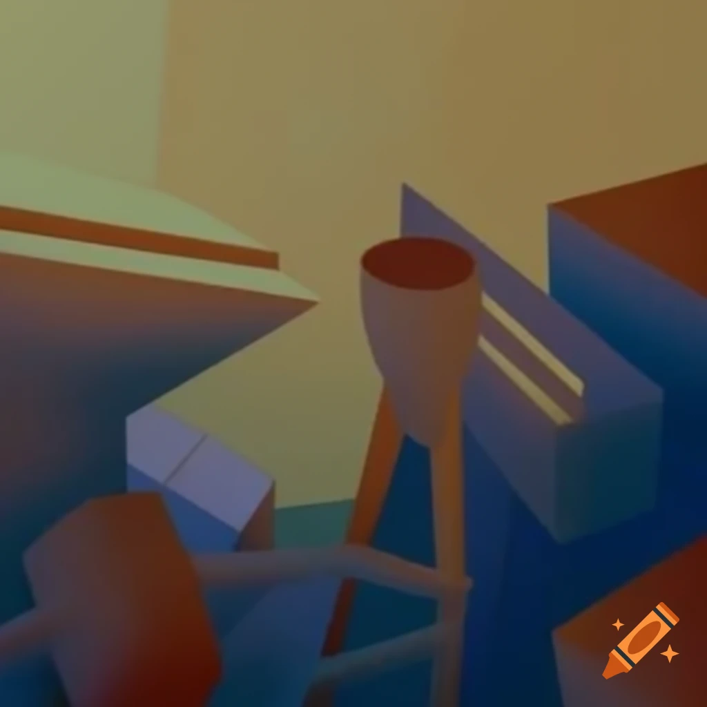 Abstract surrealist scene inspired by Belmer