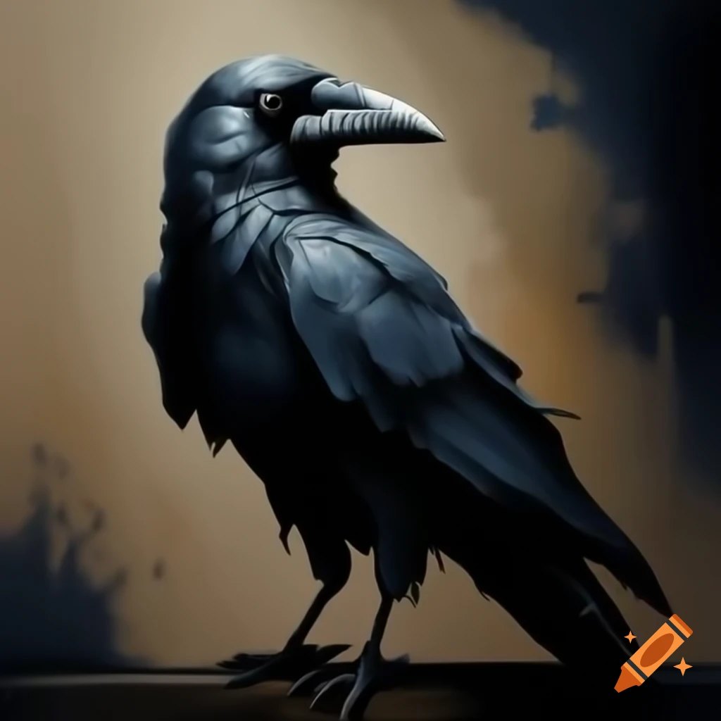 Raven artwork inspired by Edgar Allan Poe in Banksy's style