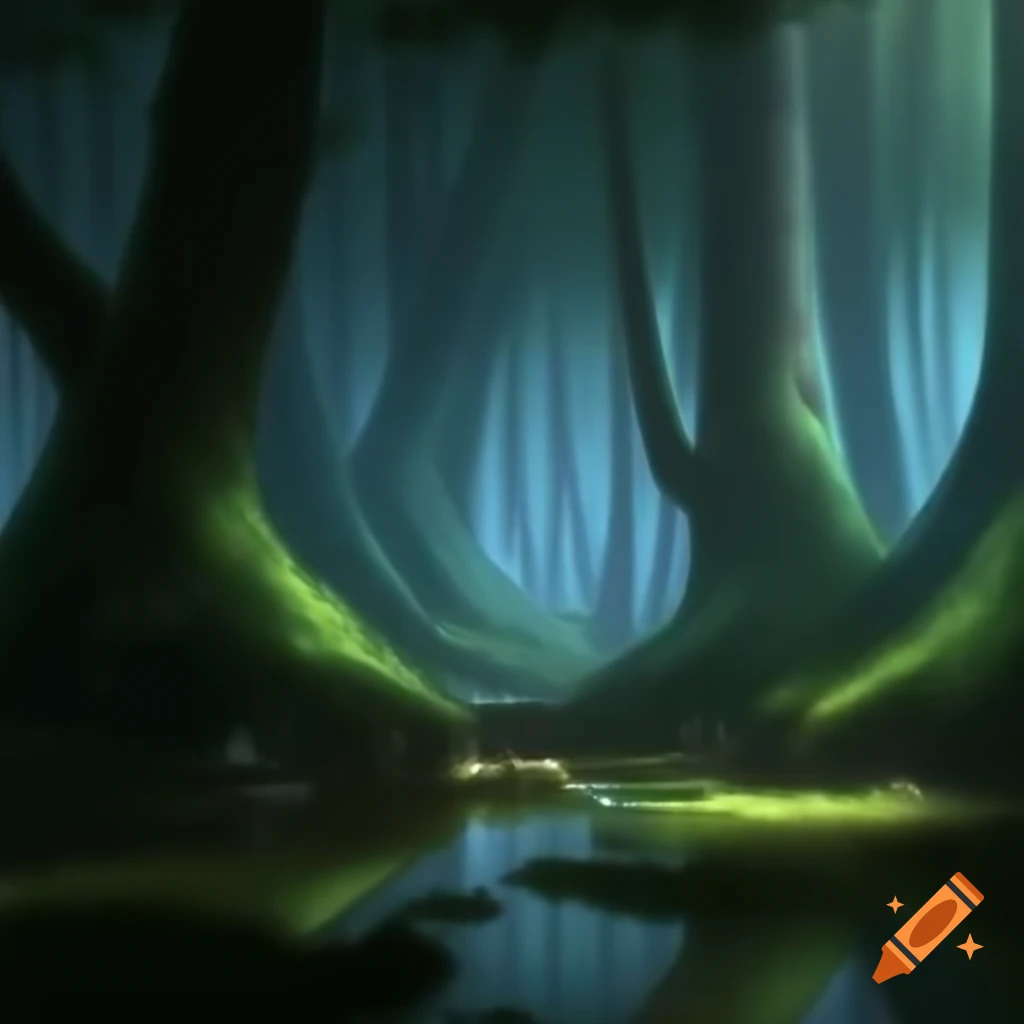 Serene forest grove creating a tranquil atmosphere