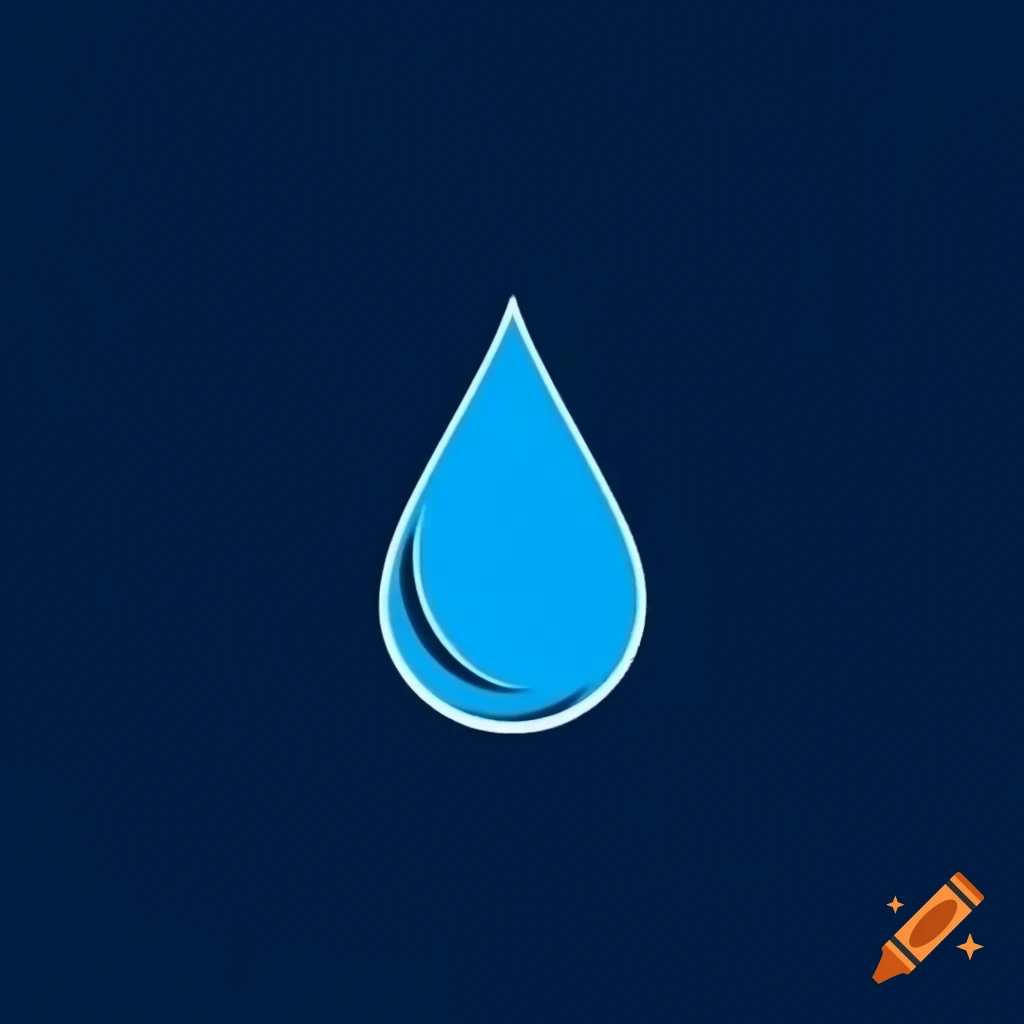 Minimalist blue water drop logo design