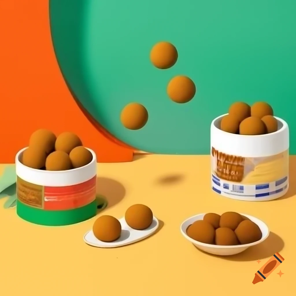 Promotional advertisement for 'S S Delicious Bites' featuring 'Dry fruits Laddu' with appealing camera angles and lighting