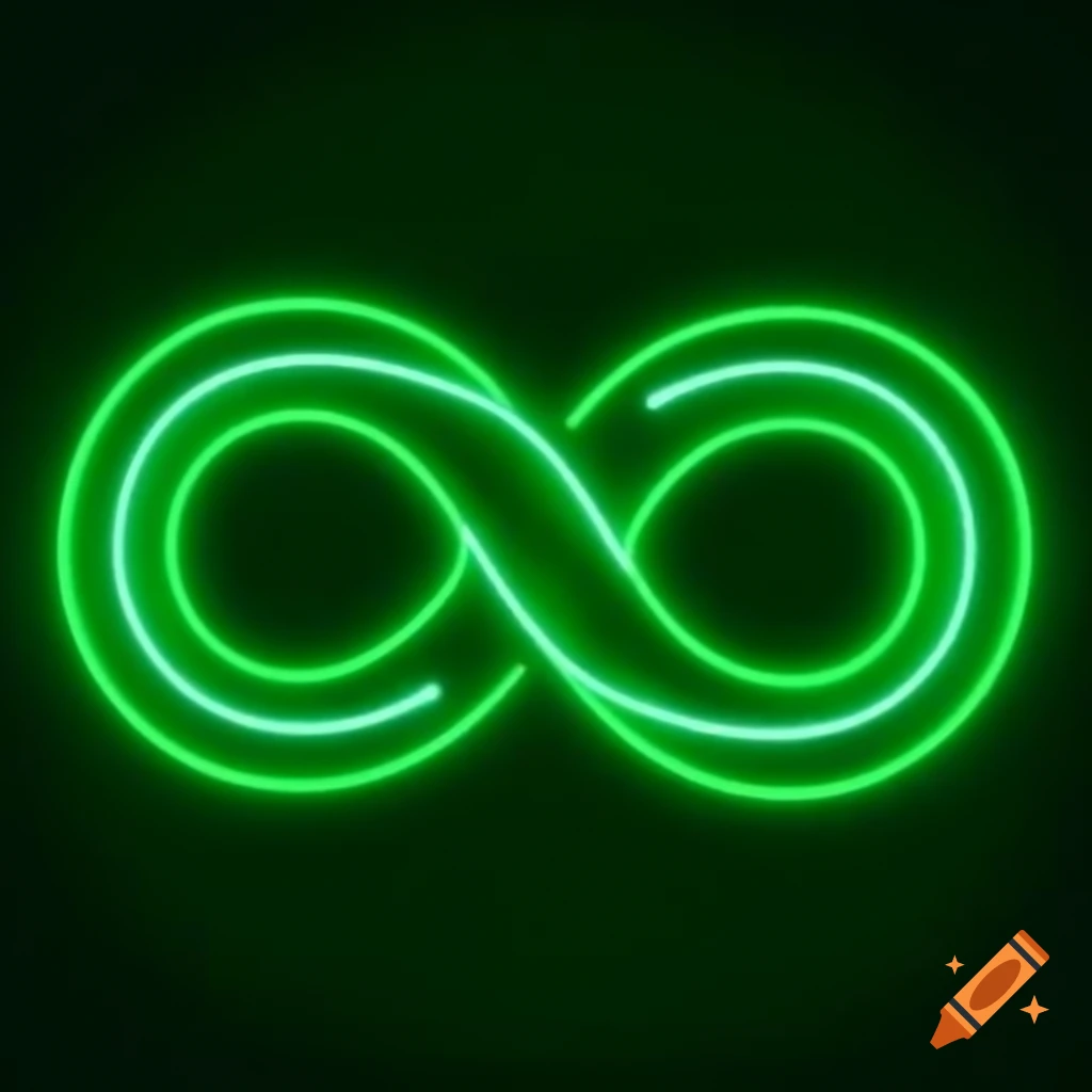 Neon green infinity symbol design