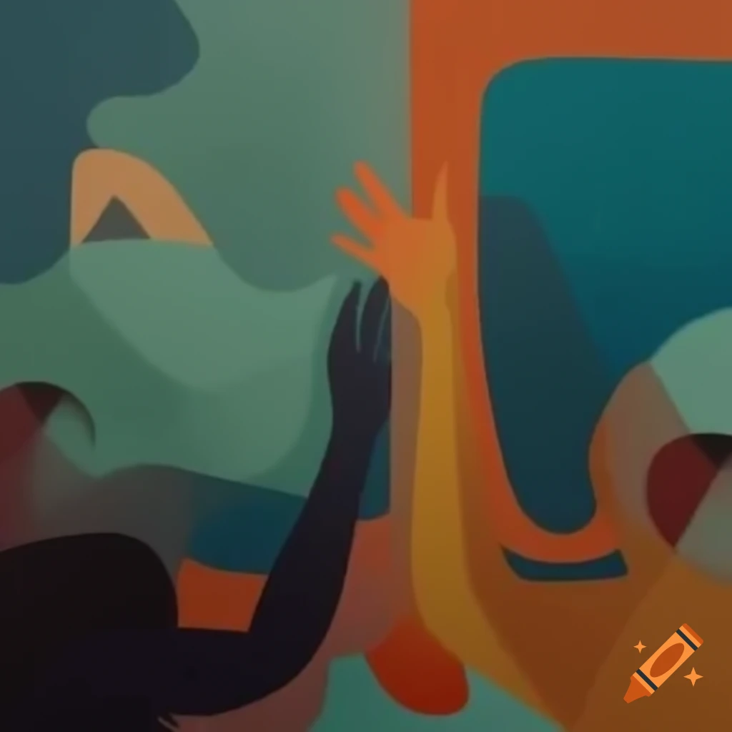 Abstract surrealist scene inspired by Belmer