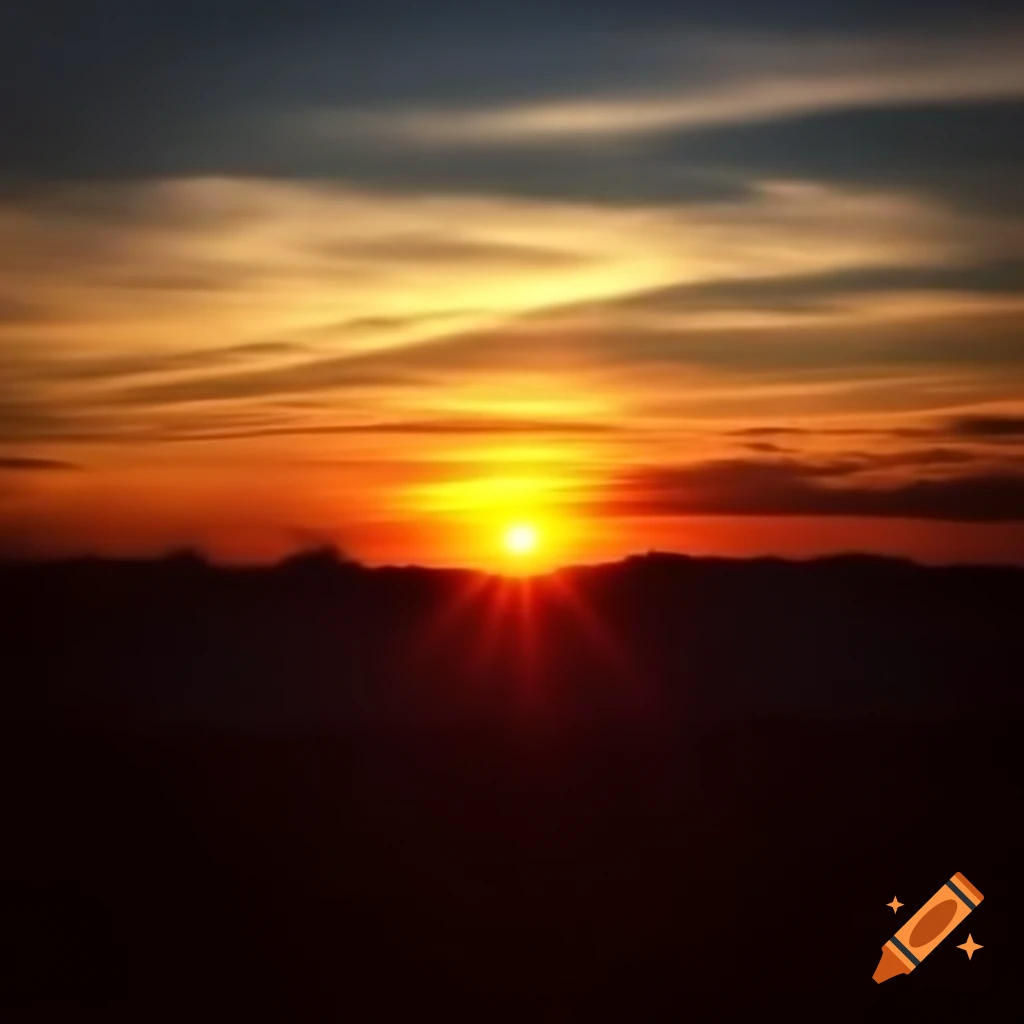 Stunning sunset view with vibrant colors on craiyon