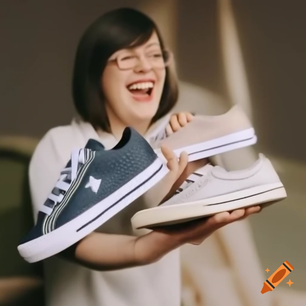 Female named Annie, 19 years old, wearing stylish sneakers
