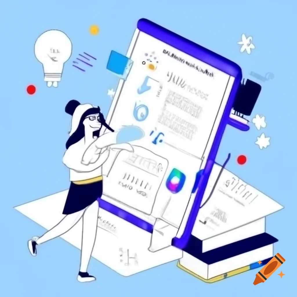 Clean minimal hero image for educational website with accents of yellow and simple doodles