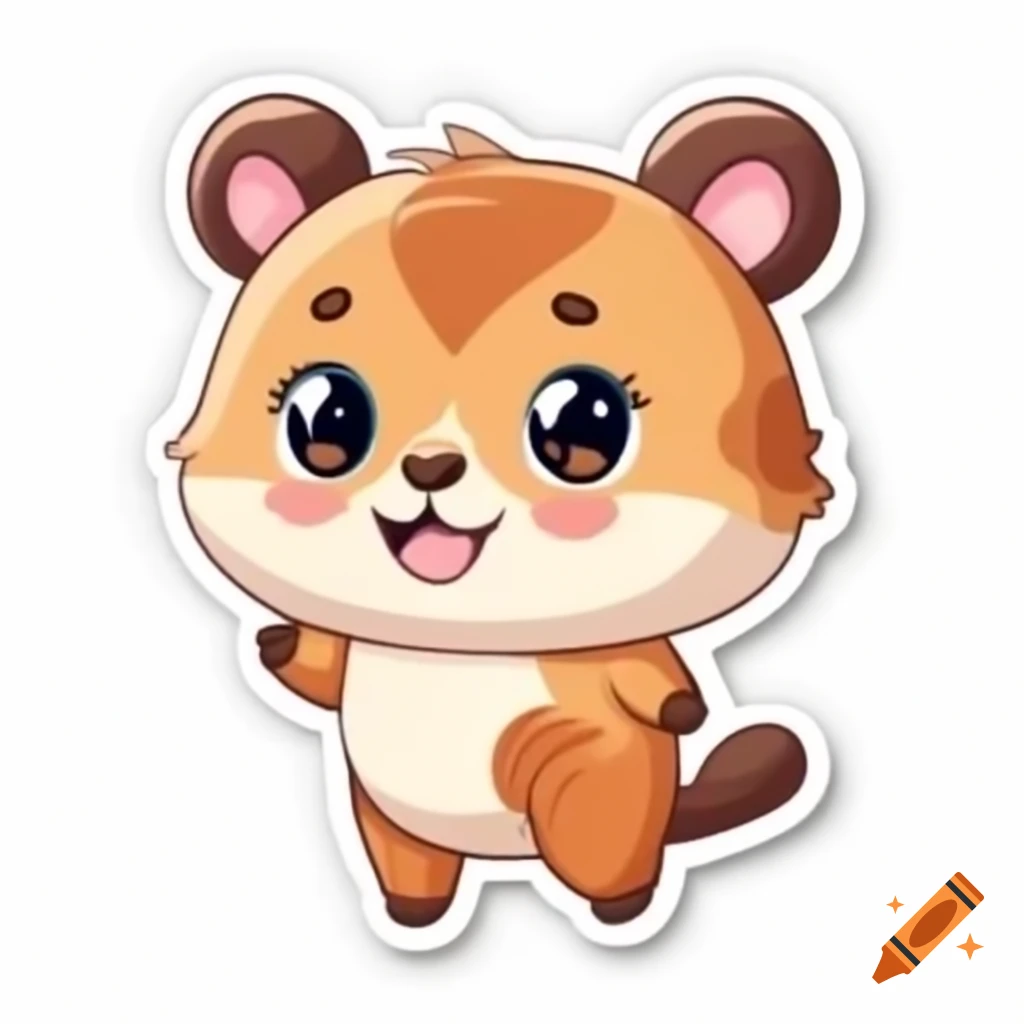 Cute animal sticker design