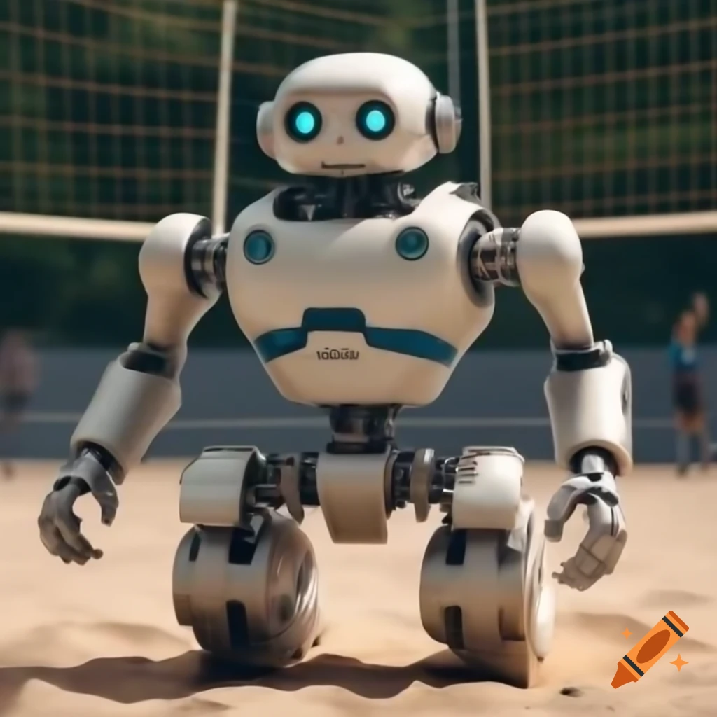 Robot playing volleyball
