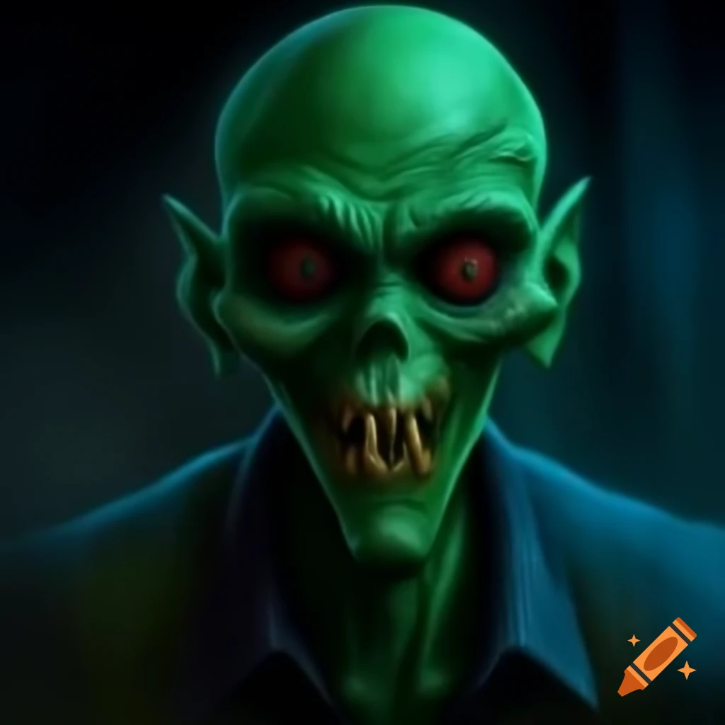Scary green ghouls