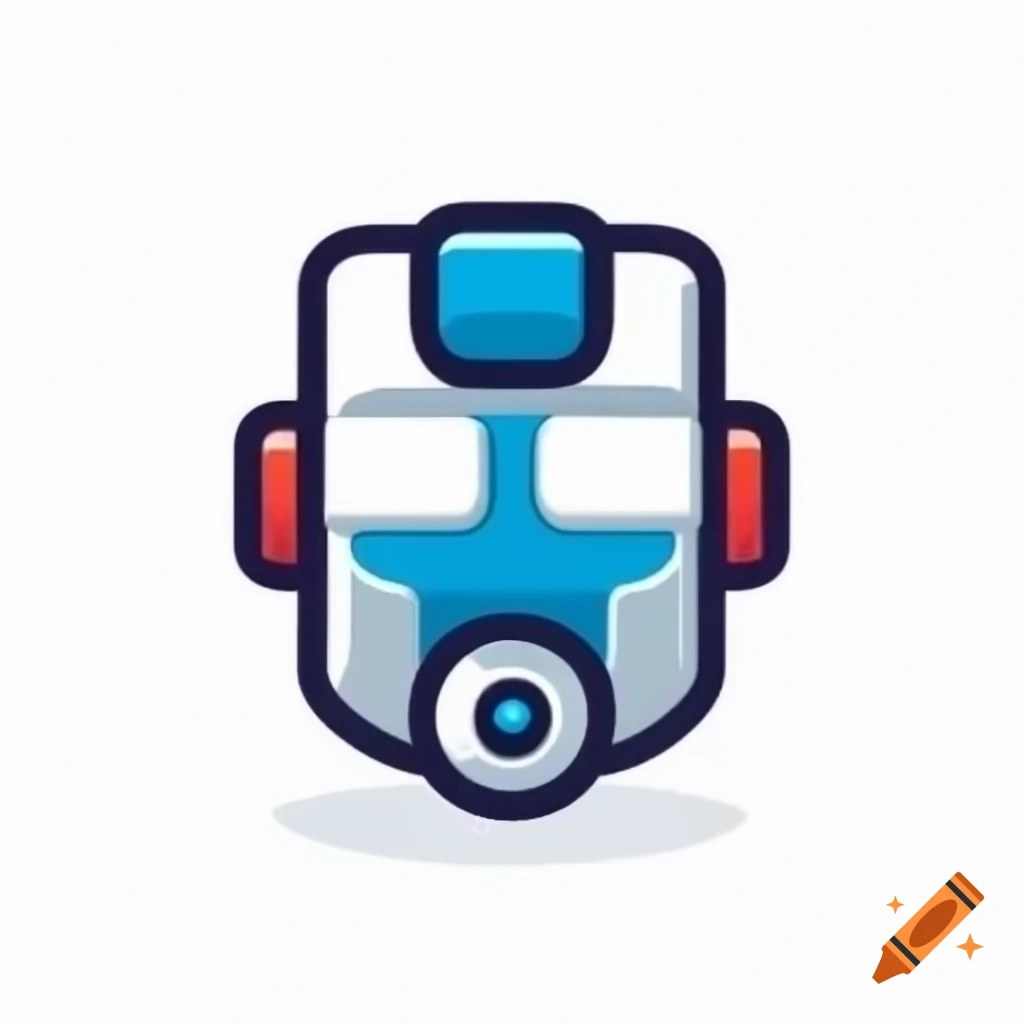 Cartoon-style robot logo