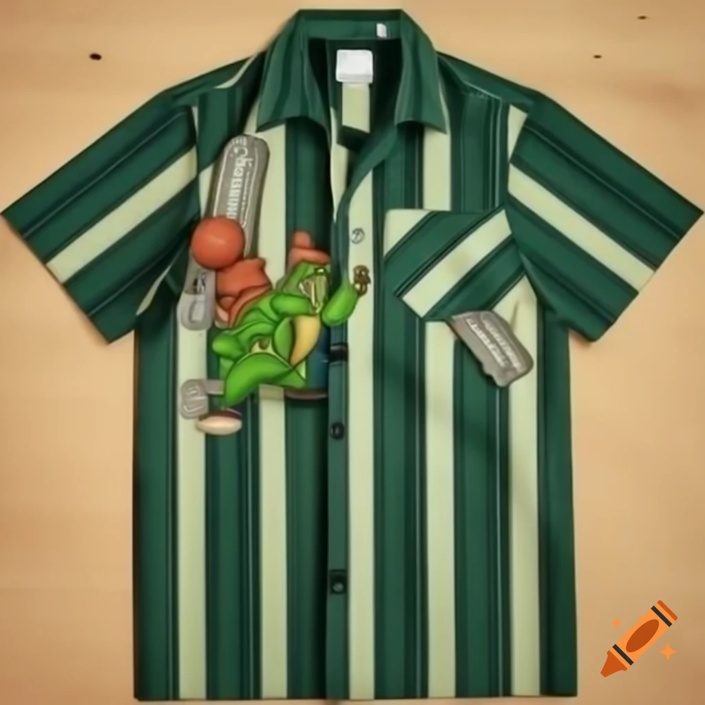 Bowling shirt featuring goblin design