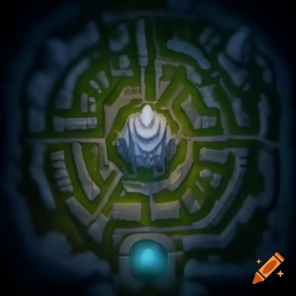 Underground elven city of white stone with central castle and converging streets