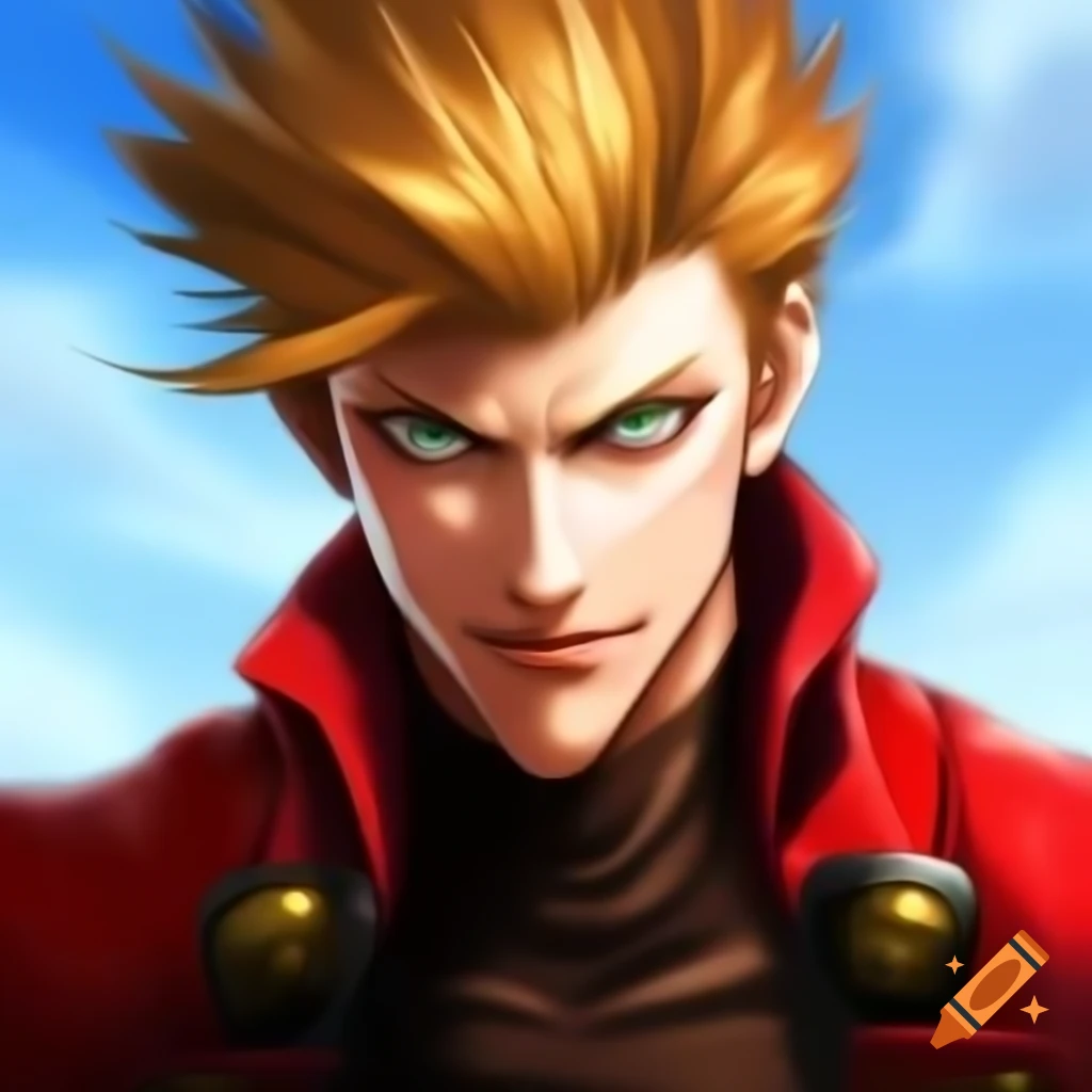 Anime character portrait inspired by Vash the Stampede and Archer