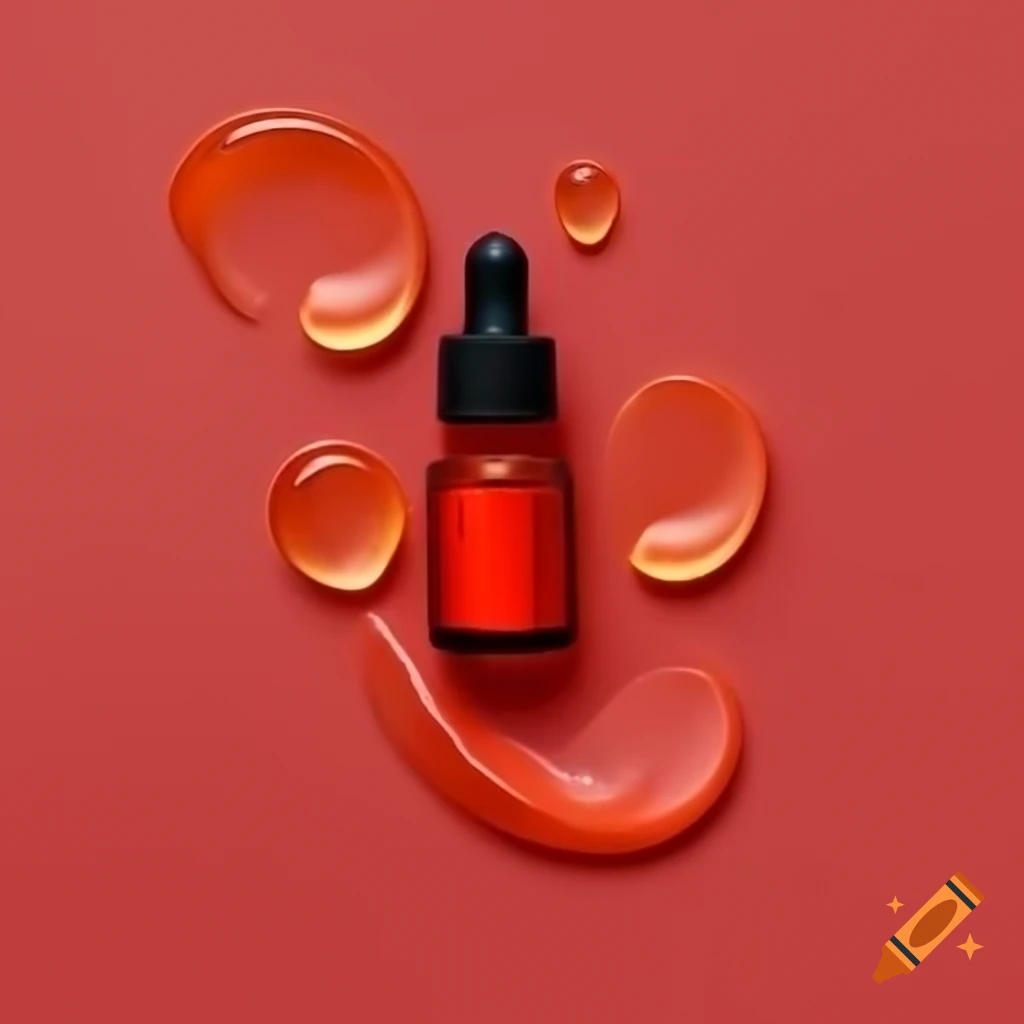 Red essential oil bottle