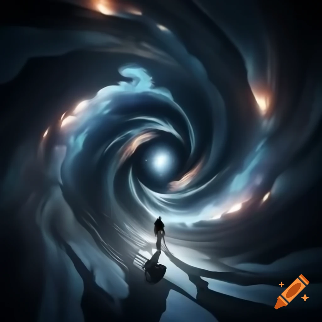 Kaleidoscope of moments and possibilities with doors suggesting alternate realities