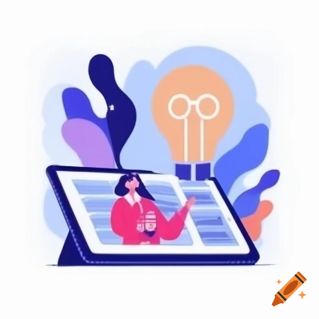 Clean minimal hero image for educational website with accents of yellow and simple doodles