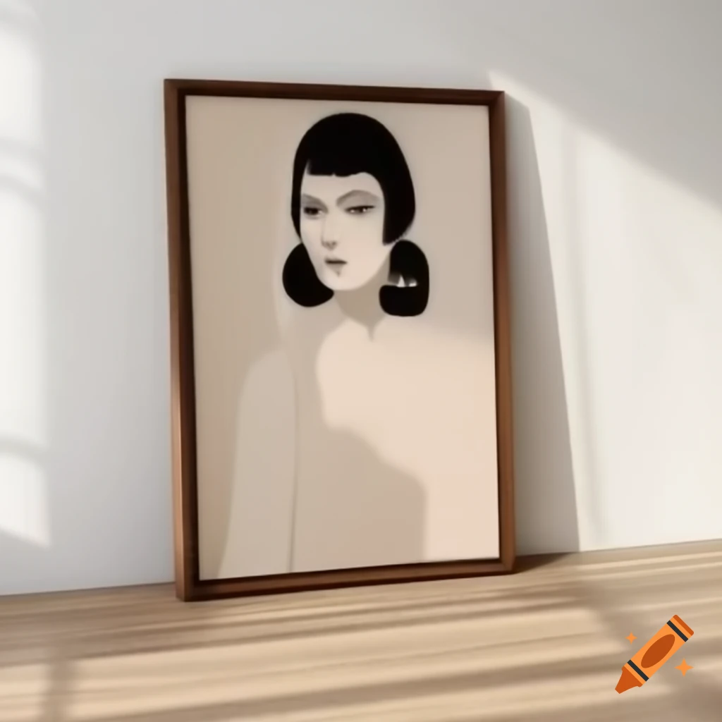 Minimal frame portrait in mid-century modern style