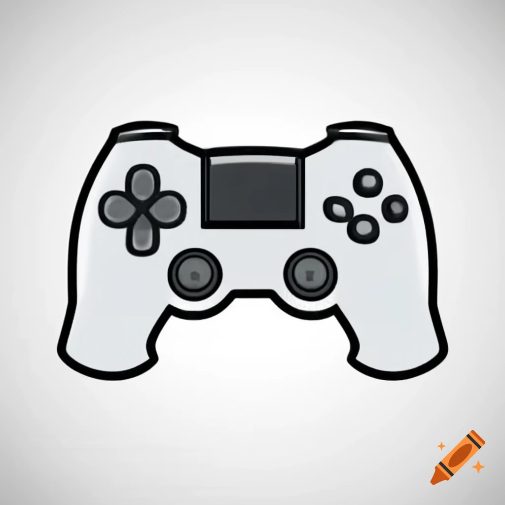 Simplistic gaming controller design on white background