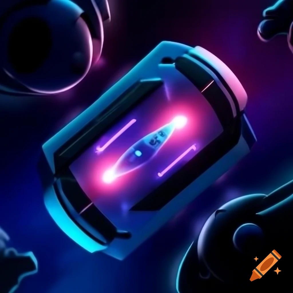 2D game cover featuring spaceship traveling through space with neon trail