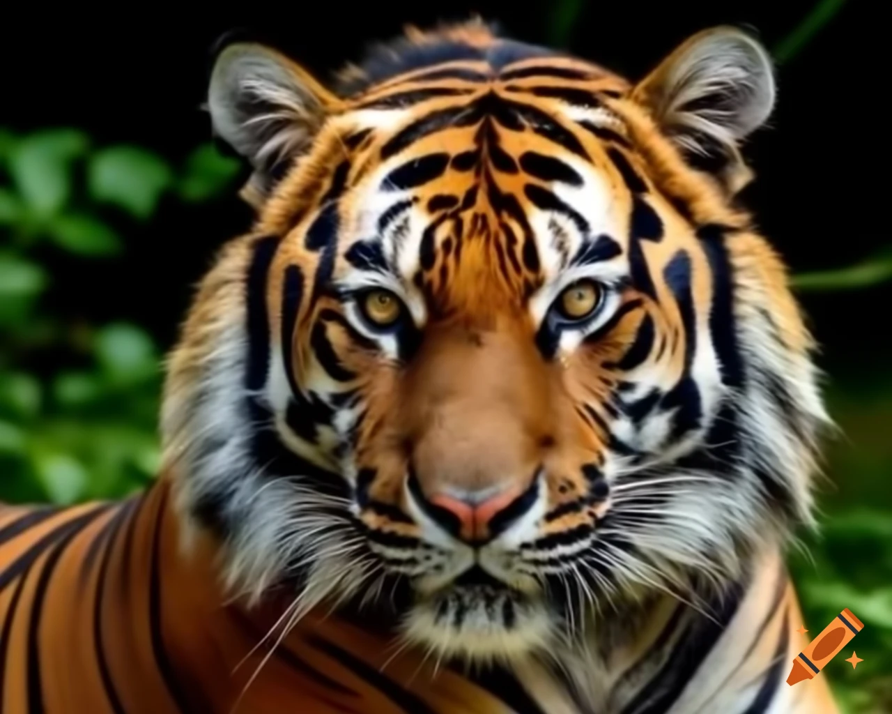 Tiger with an ancient or vintage appearance