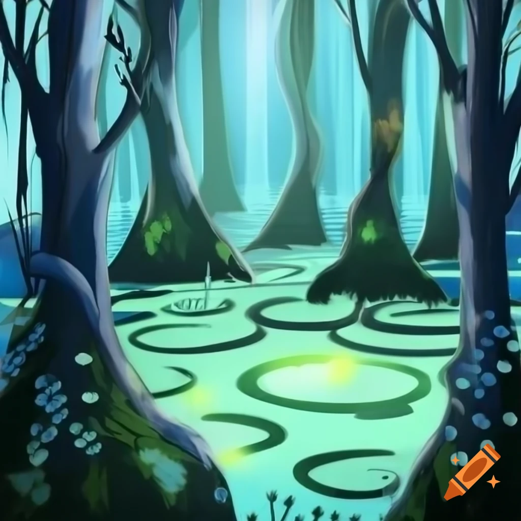 Sketching an enchanted forest with whimsical trees and light ink strokes