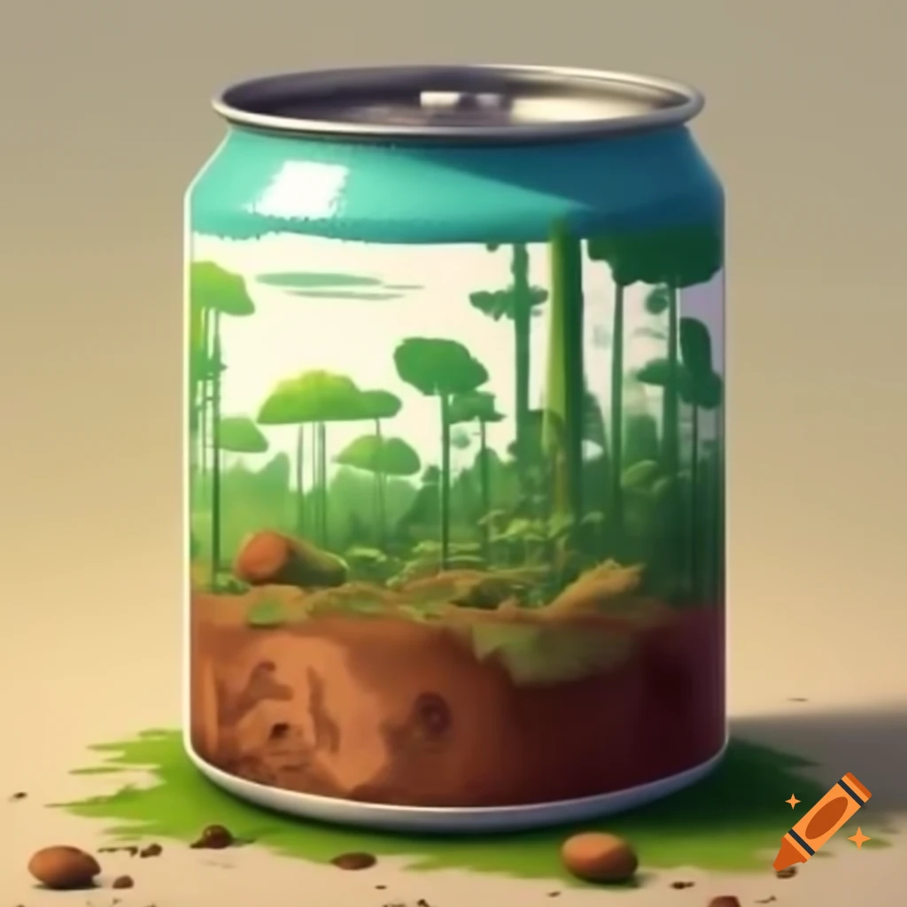 Deforested land representation in a pot on craiyon