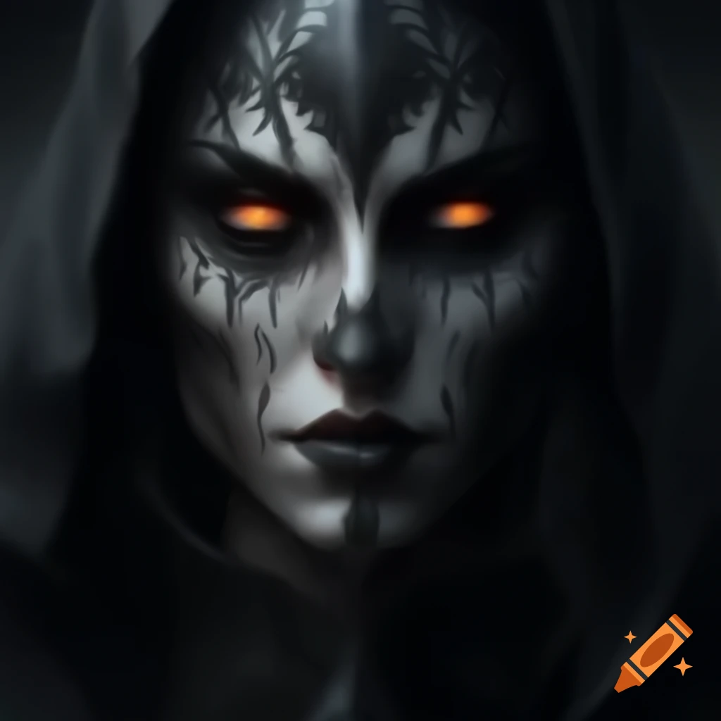 Dark fantasy representation of the face of death