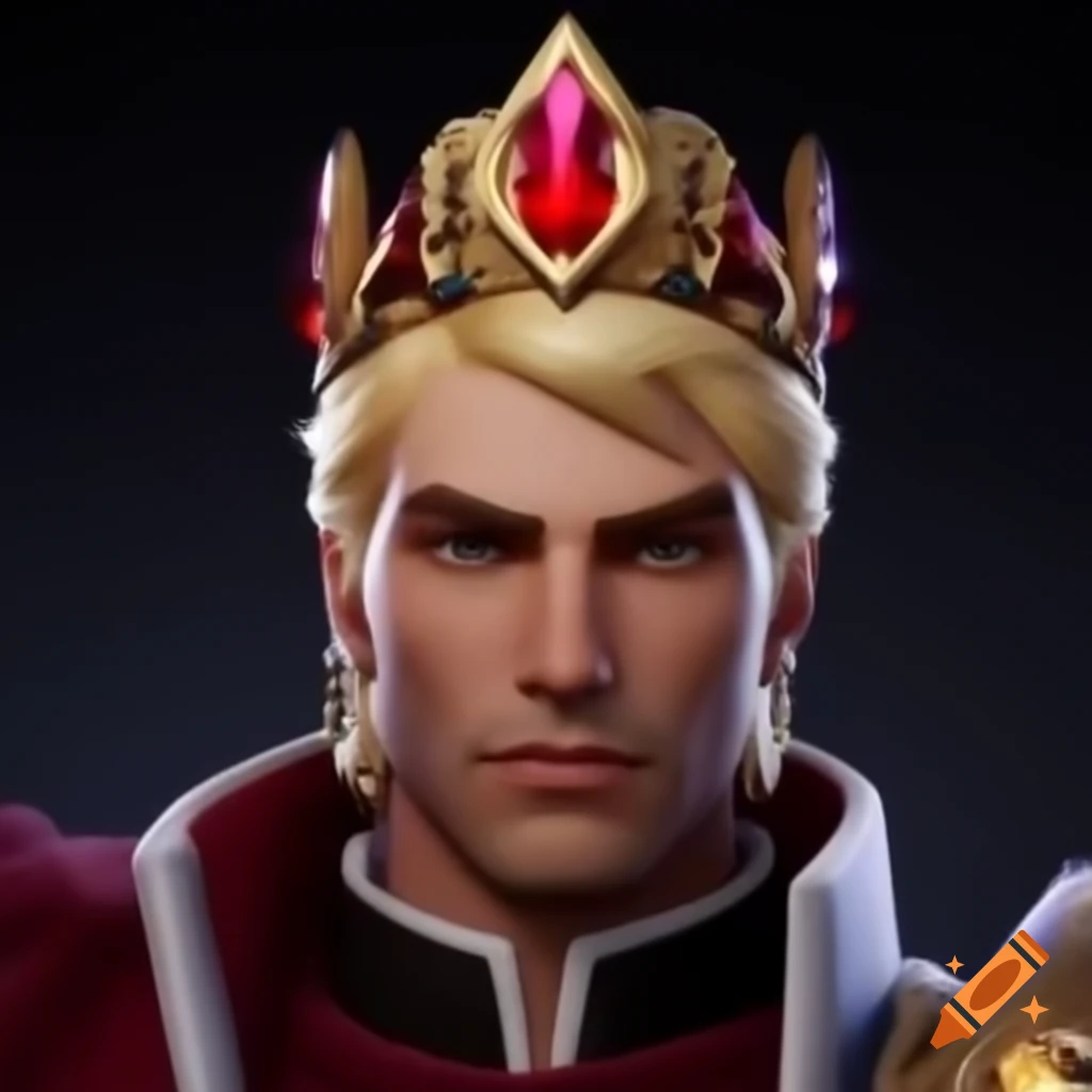 Blonde Man As King In Crimson Attire With Gem Crown Video Game Style indian-girl-wearing-sleeveless-salvar-attire-on-craiyon