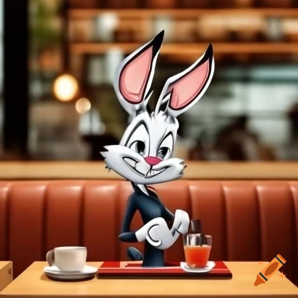 Bunny themed art piece for cafe or restaurant decor