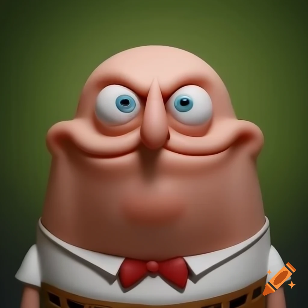 Squidward from SpongeBob with a stylish moustache