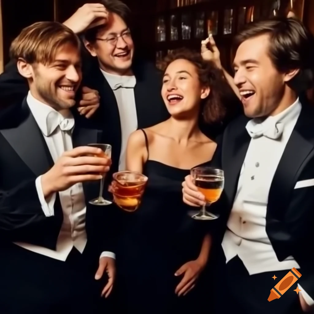 Friends enjoying whisky together