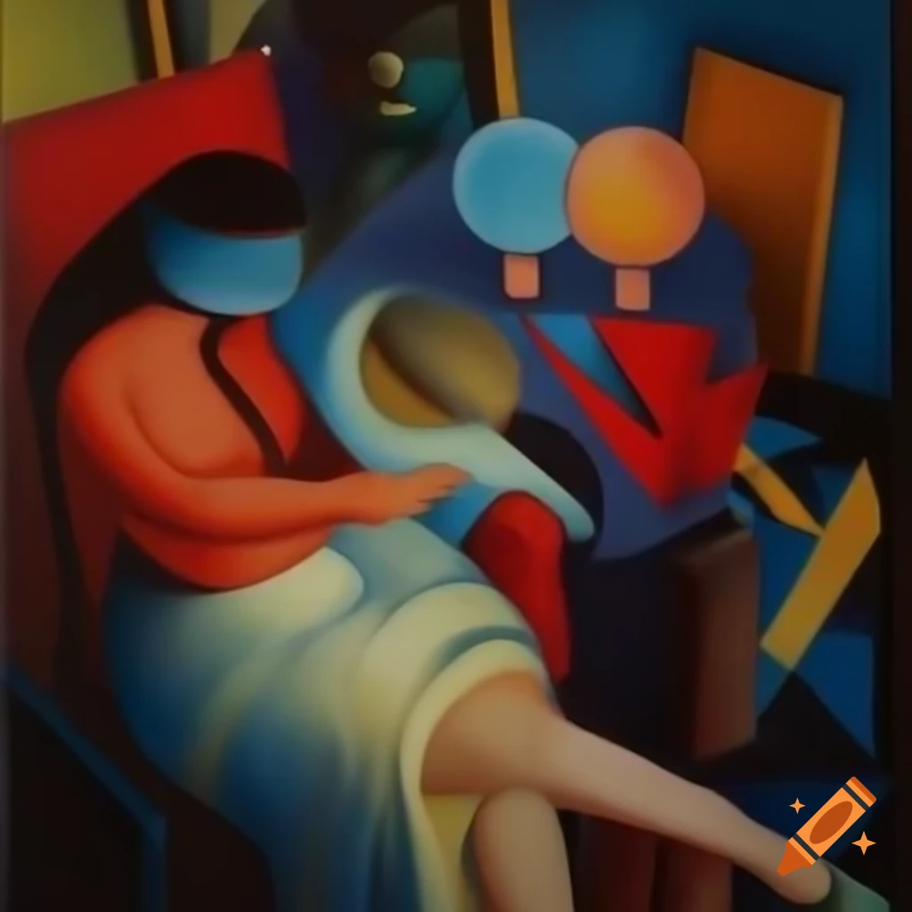 Surrealist oil painting in Vlaminck style