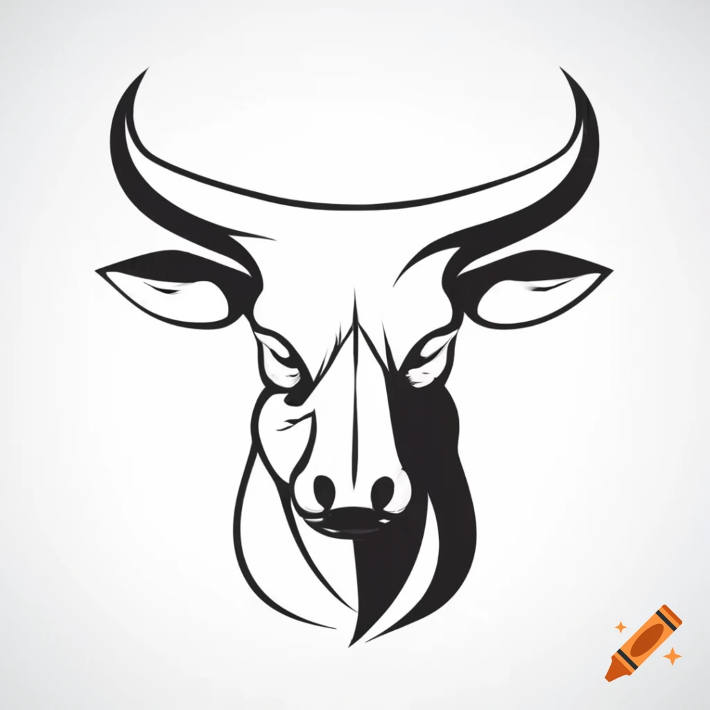 Simple and modern design of a bull's head