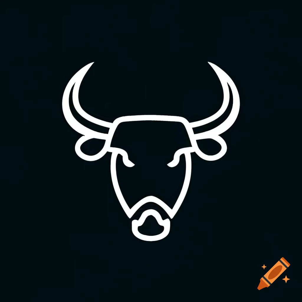 Simple and modern design of a bull's head