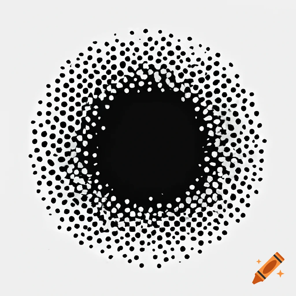 Perfectly round black dot on white background