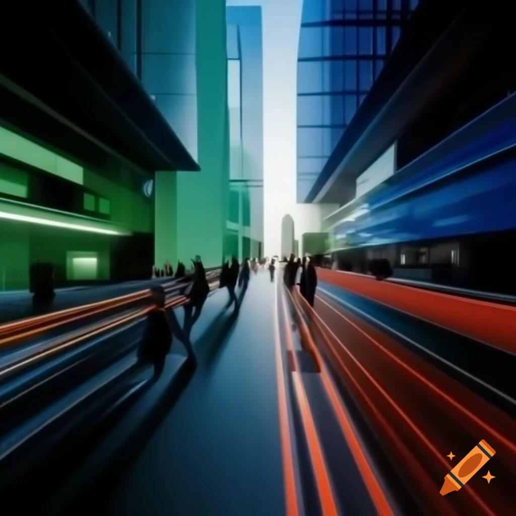 Abstract urban landscape capturing overlapping structures and shadows