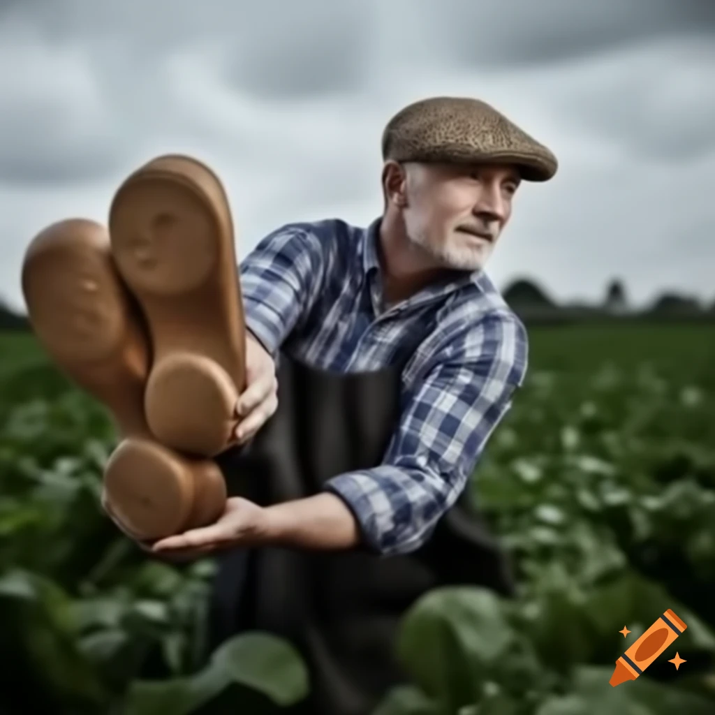 Dutch farmer wearing traditional clogs