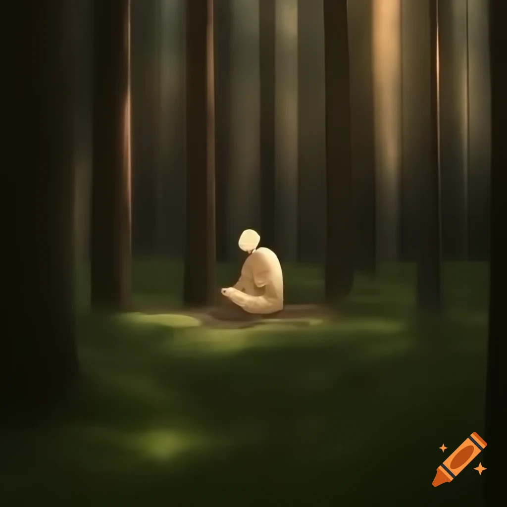 Serene forest grove creating a tranquil atmosphere