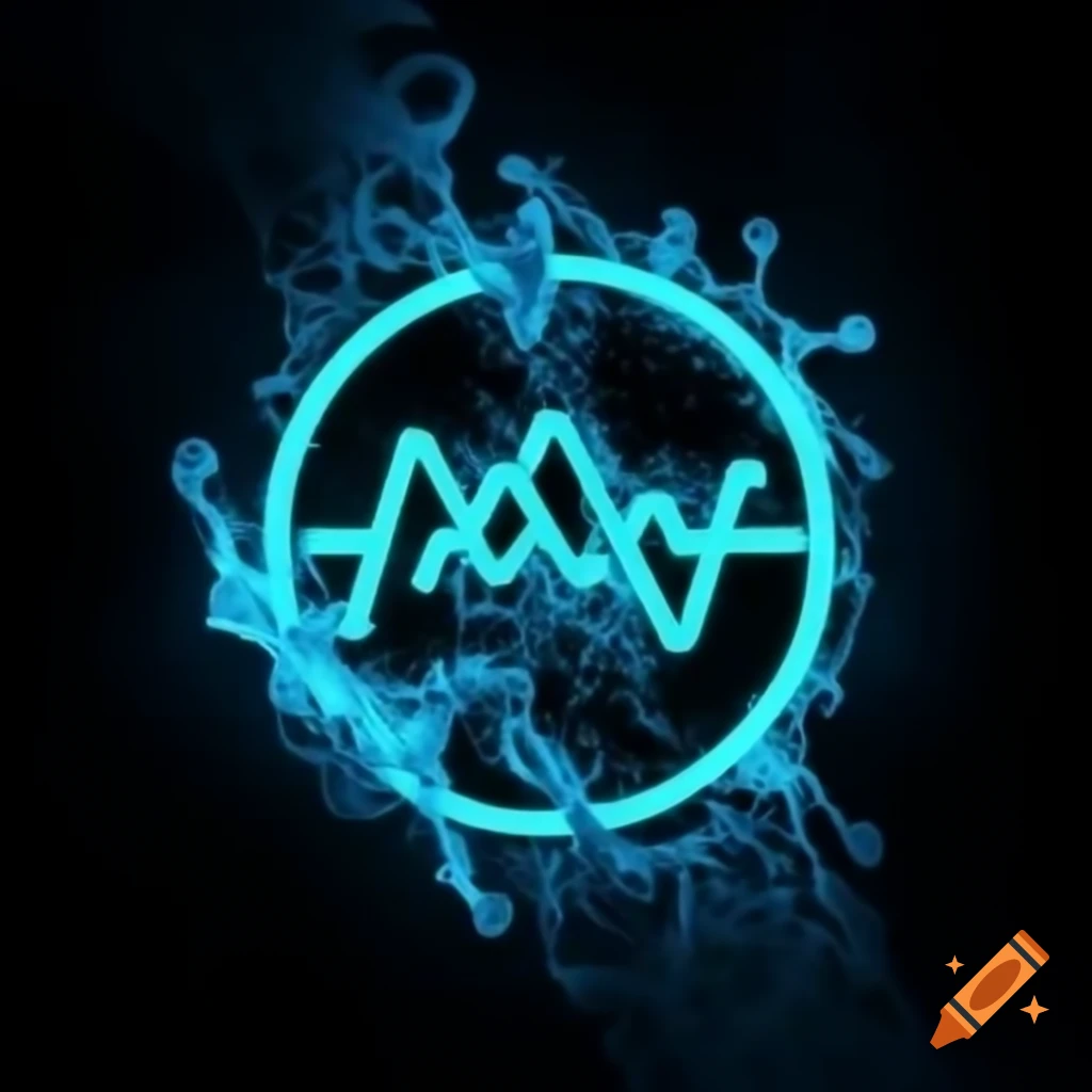 Modern American football logo design with neon blue wave elements