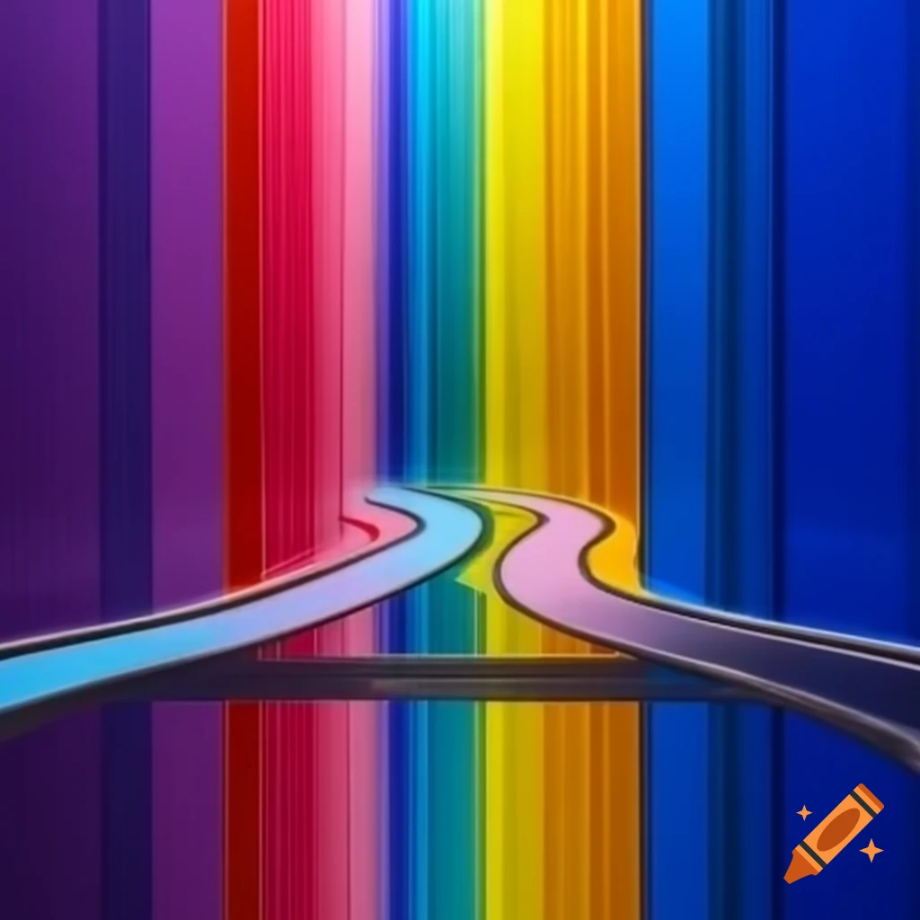 Colorful pathway reflecting music