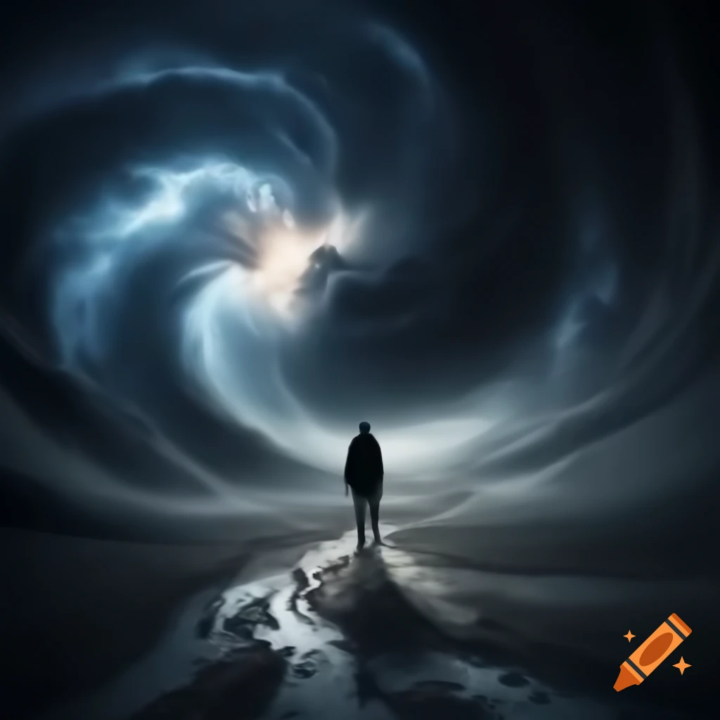Kaleidoscope of moments and possibilities with doors suggesting alternate realities